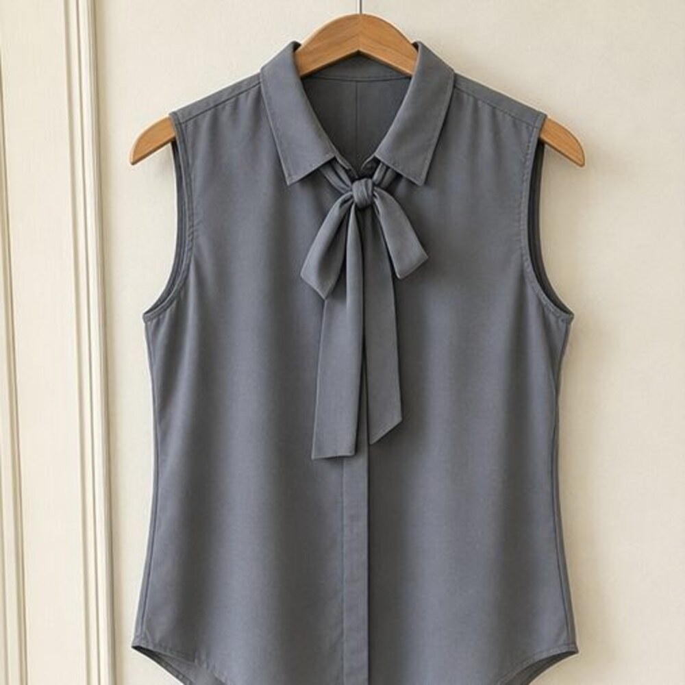 Gray Wrap Blouse